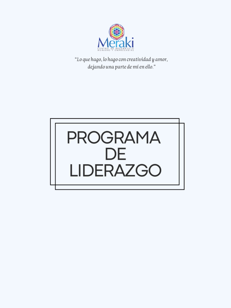 Programa de Liderazgo y Desarrollo Personal | PDF | Desarrollo personal ...