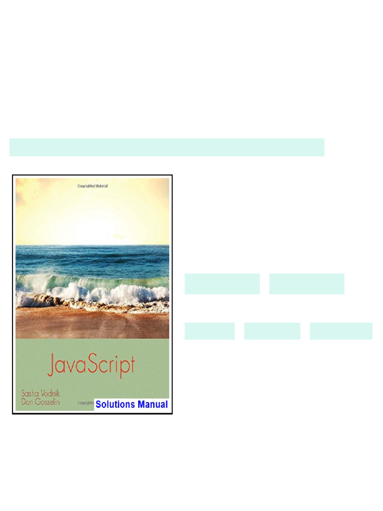 JavaScript The Web Warrior Series 6th Edition Vodnik Solutions Manual ...
