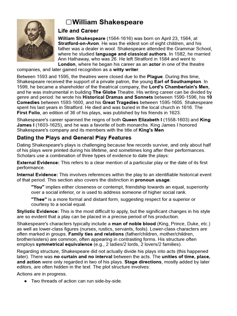 William Shakespeare, Plays | PDF