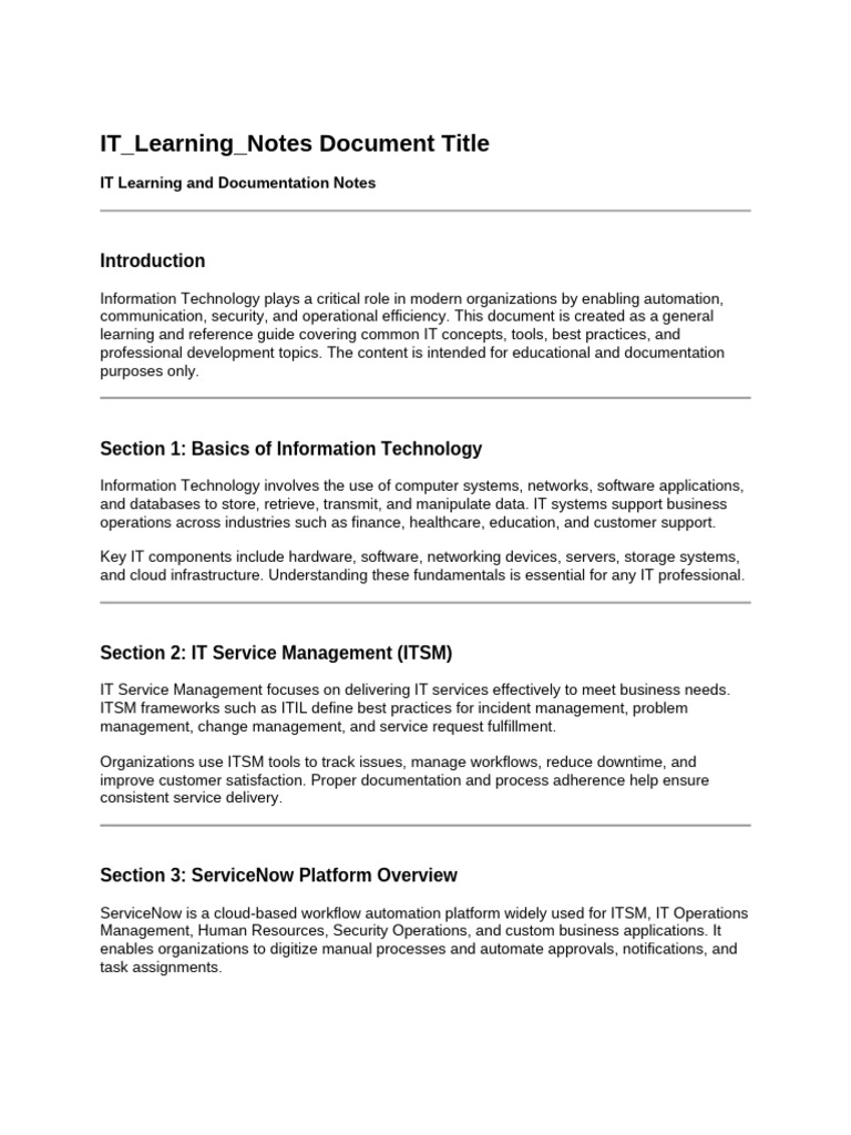 IT Learning Notes | PDF | Cloud Computing | Automation