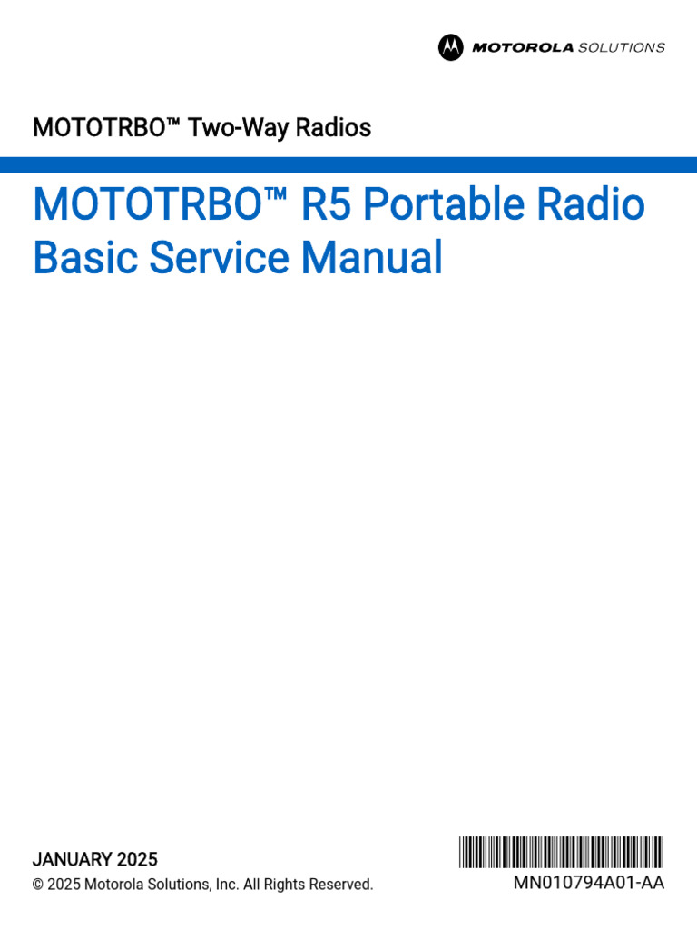 Manual de Servicio Radio MOTOTRBO R5 | PDF | Derechos de autor | Patentar