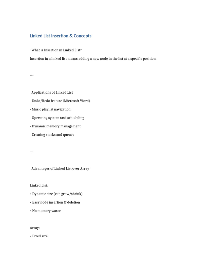 LinkedList Notes | PDF | Computer Science | Data Management