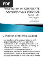 Presentation on Corporate Governance &amp; Internal Auditor