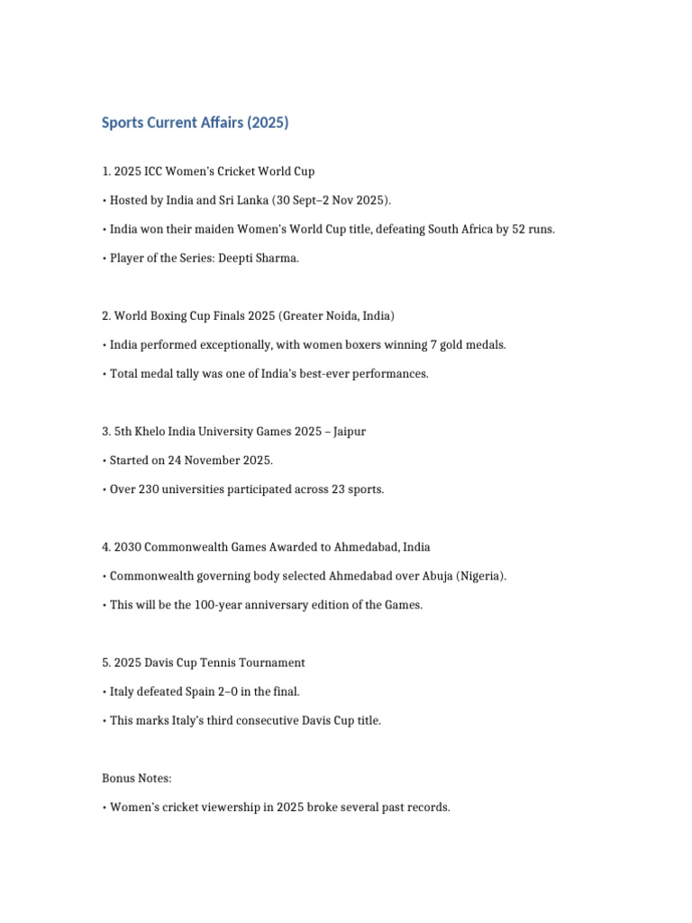 2025 Sports Highlights and Achievements | PDF