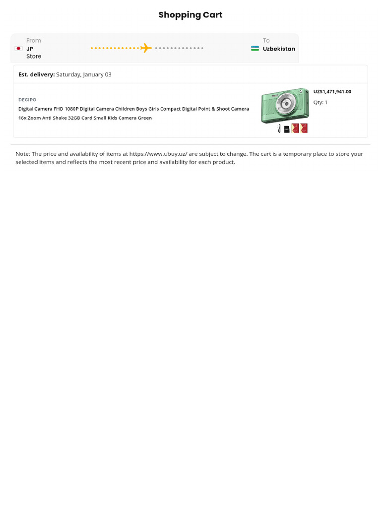 Ubuy Cart Summary | PDF