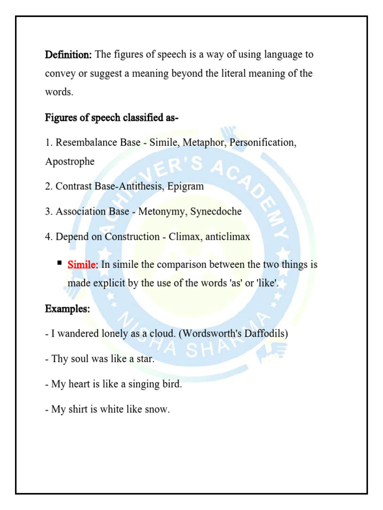Imp Figure of Speech | PDF | Poetry | Metaphor