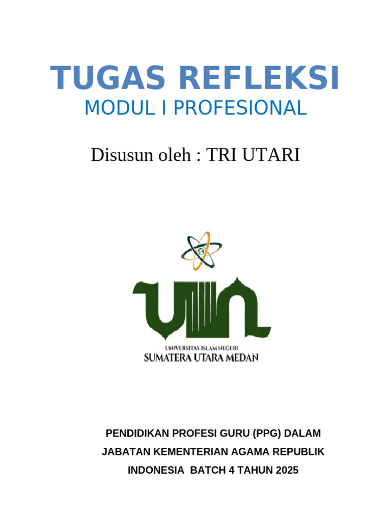 Tugas Refleksi Modul Profesional Tri Utari | PDF