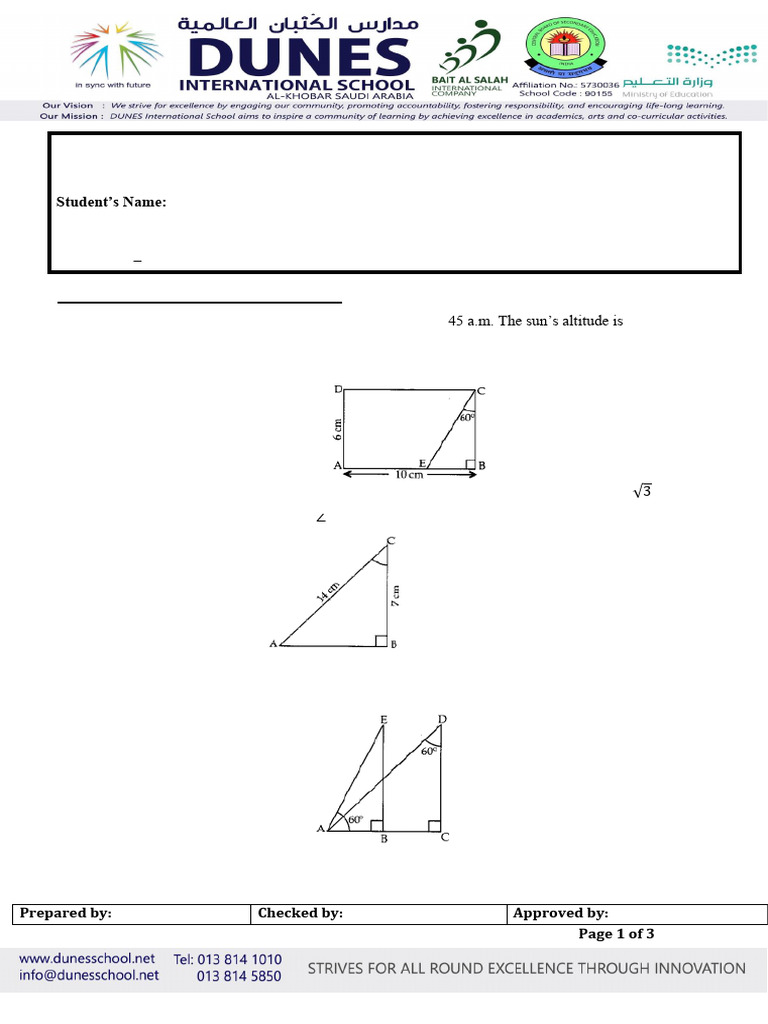 Trigonometry Applications Worksheet | PDF | Flag | Angle