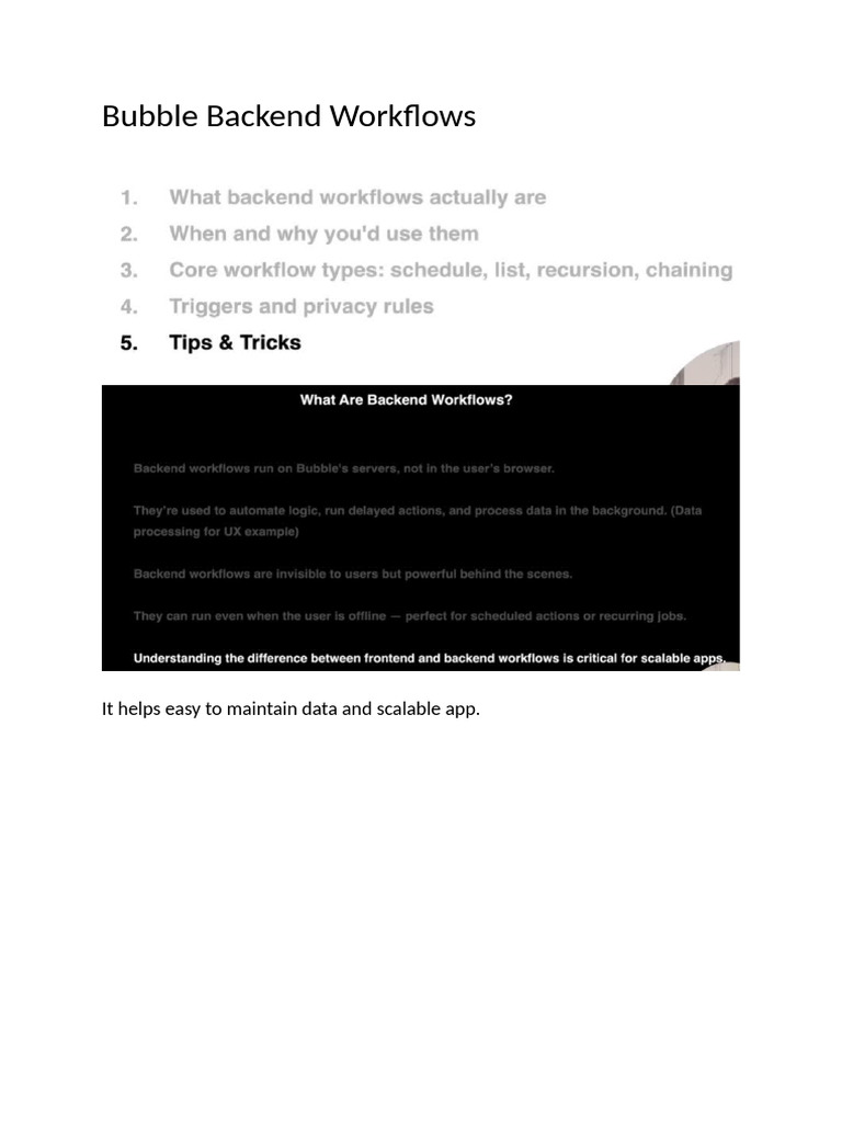 Bubble Backend Workflows | PDF | Databases | Computing