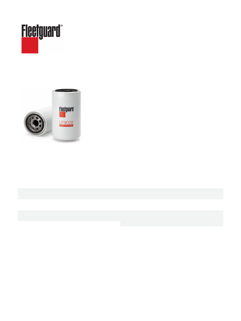 Oil Filter Tata 4018 - LF9028 | PDF