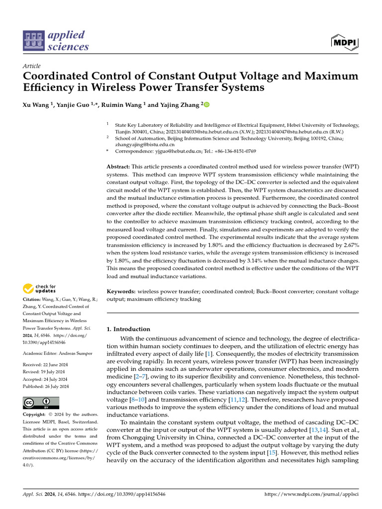 Coordinated Control in Wireless Power Transfer | PDF | Rectifier ...