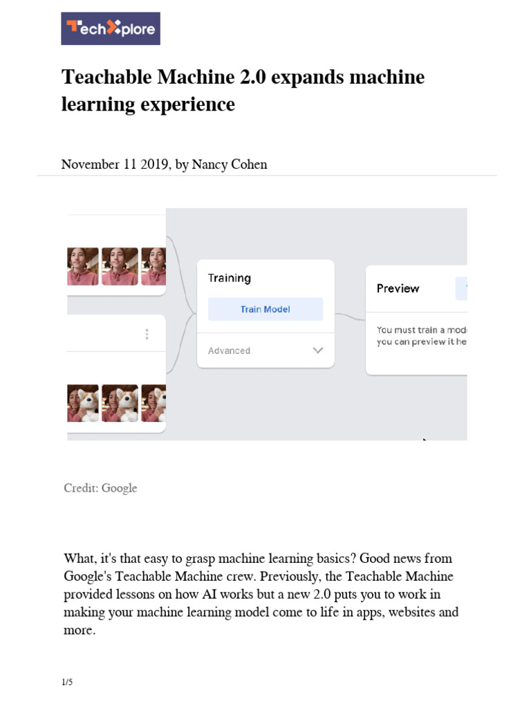 Teachable Machine 2.0: AI Made Easy | PDF | Artificial Intelligence ...