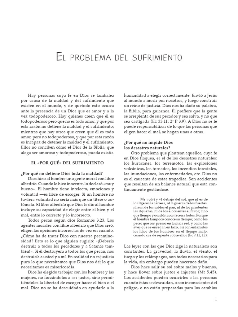 El Sufrimiento y la Fe en Dios | PDF | Pecado | Sufrimiento
