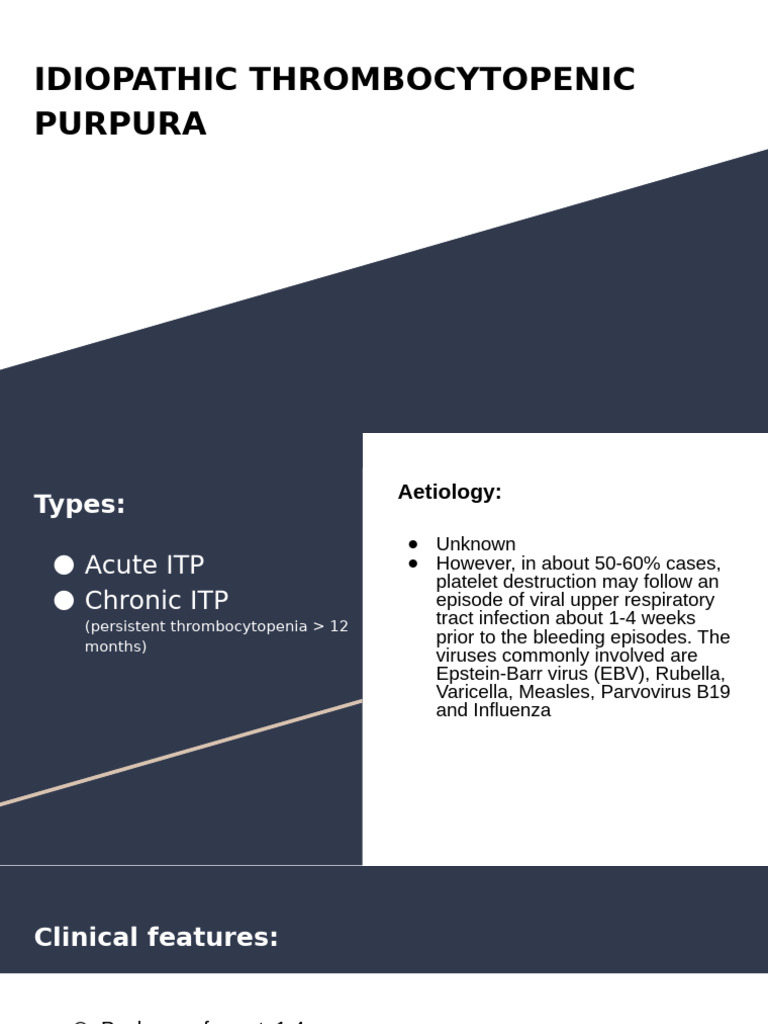 idiopathic thrombocytopenic purpura 1 | PDF | Blood | Hematology