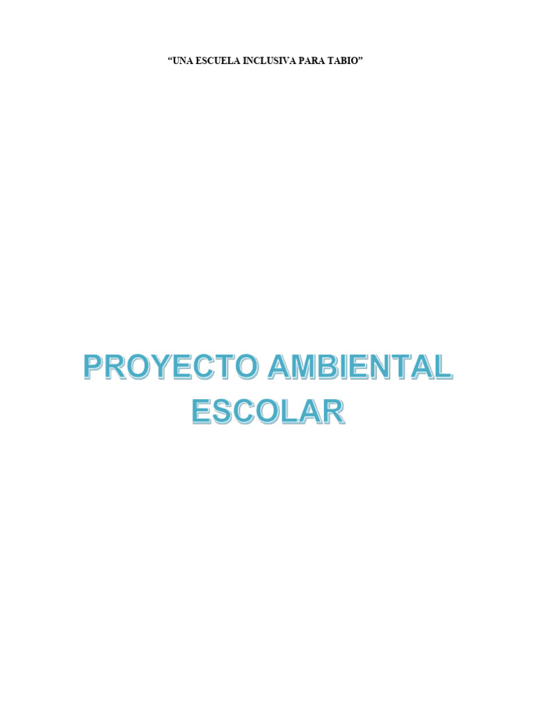 Proyecto Ambiental Escolar en Tabio | PDF | Residuos | Reciclaje