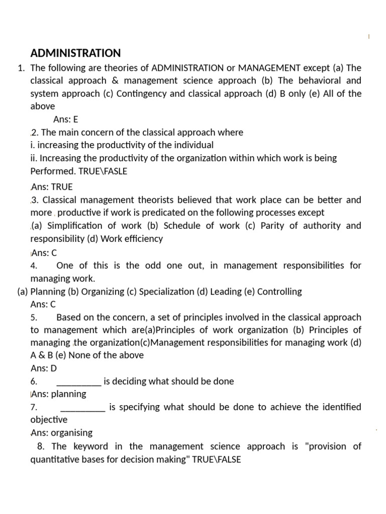 Theories and Principles of Administration | PDF | Leadership ...