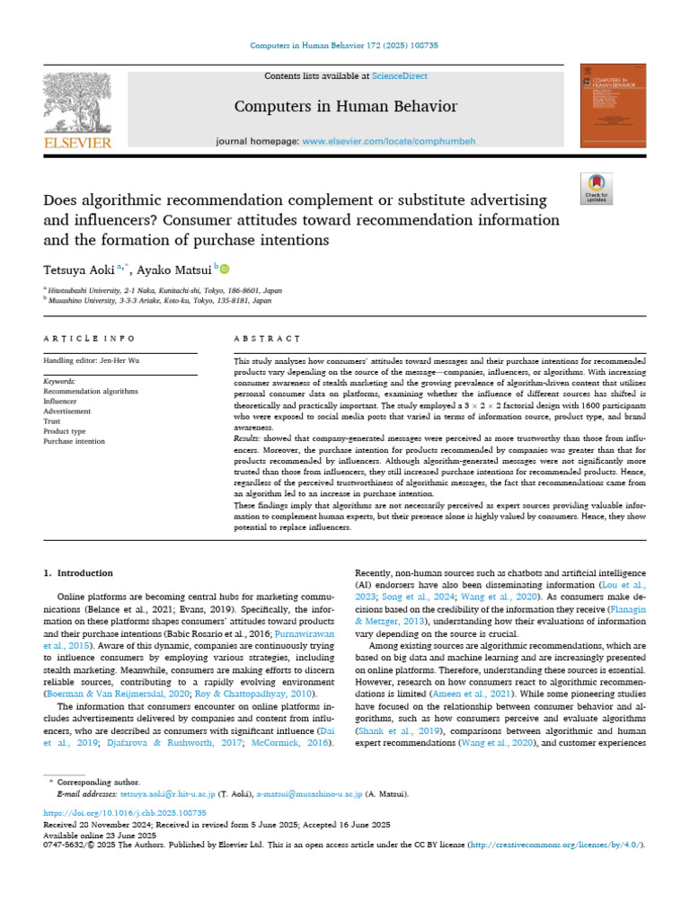 Consumer Attitudes Toward Recommendations | PDF | Behavior | Attitude ...