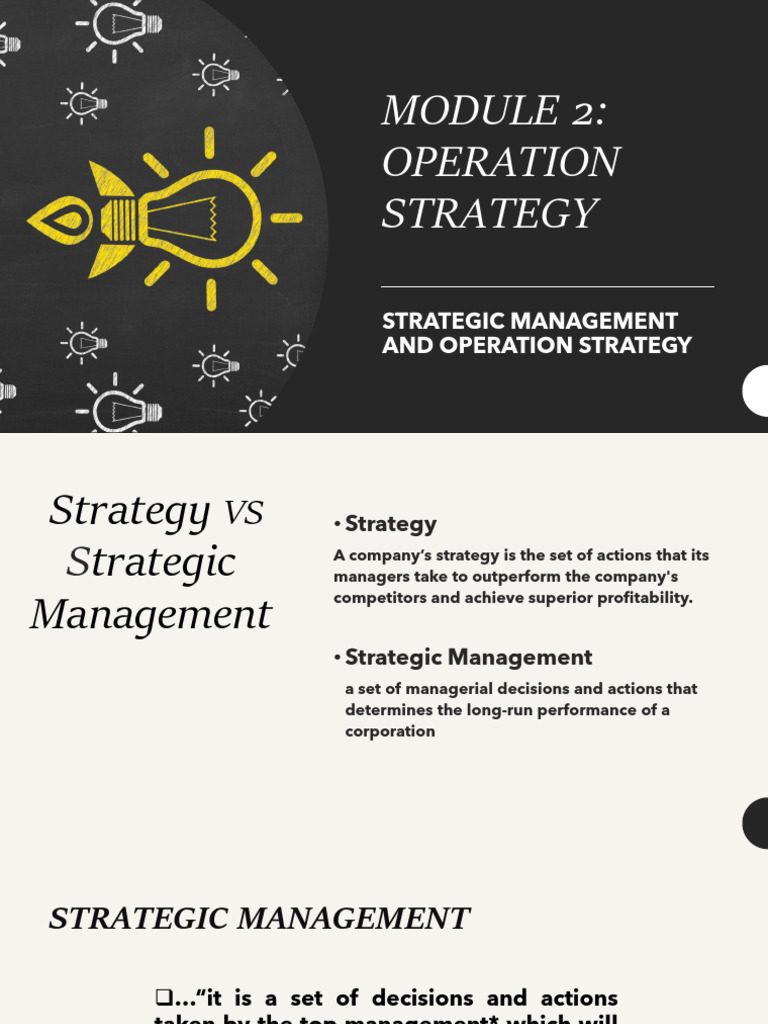 Module 2 Operation Strategy (1) | PDF | Supply Chain | Strategic Management
