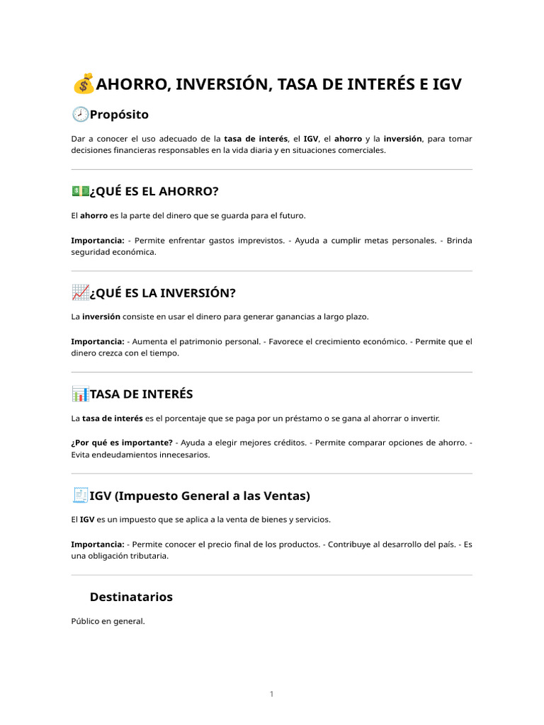 Ahorro, Inversión y Tasa de Interés | PDF