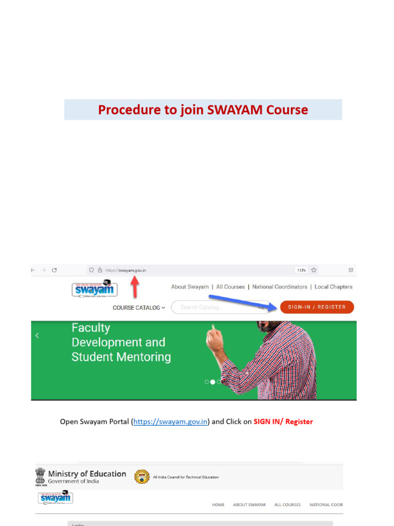 How to Join a SWAYAM Course Online | PDF