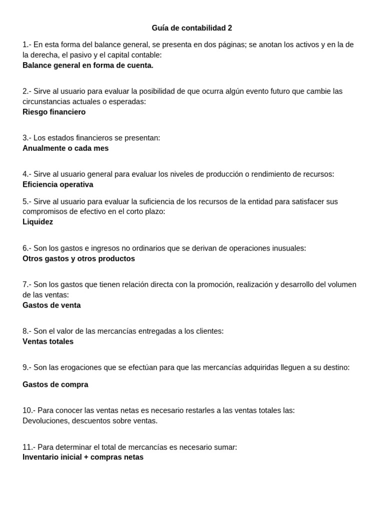 Guía Completa de Contabilidad Financiera | PDF | Estado financiero ...