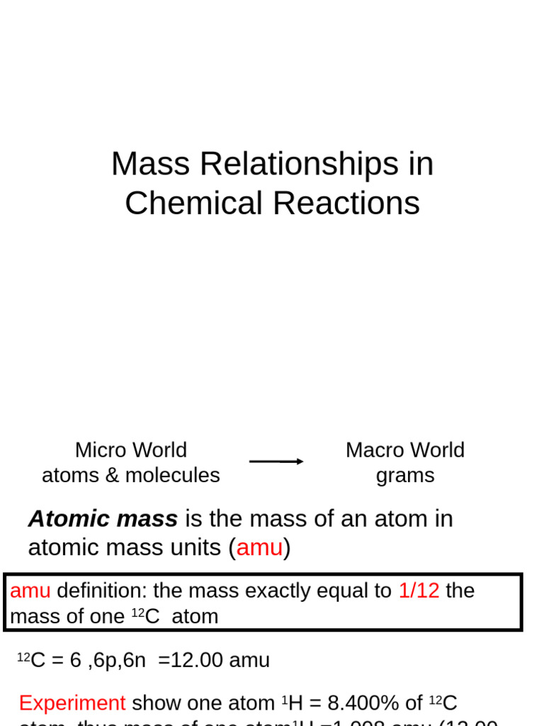 5. Mass Relationships in Chemical Reactions | PDF | Mole (Unit ...