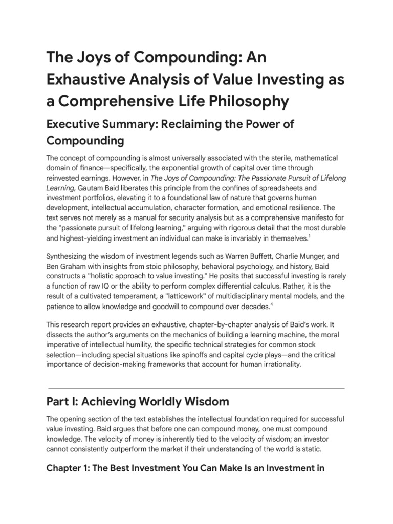 Compounding Wisdom in Value Investing | PDF | Investing | Stocks