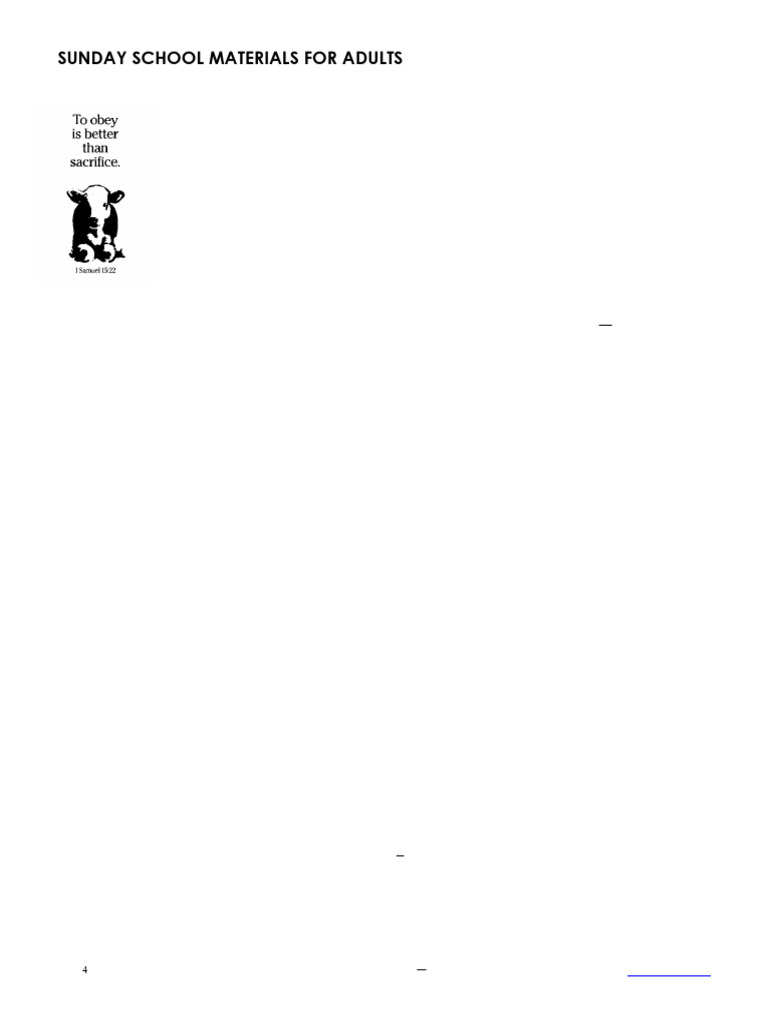 Adult Sunday School: David Anointed King | PDF | Books Of Samuel | Samuel