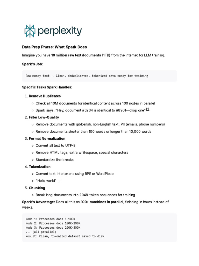 Efficient LLM Data Processing with Spark and Ray | PDF | Graphics ...