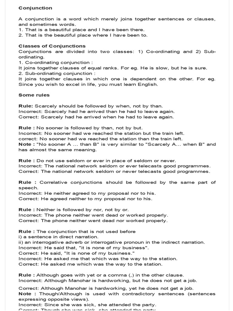 Understanding Conjunctions and Their Rules | PDF | Semantics ...