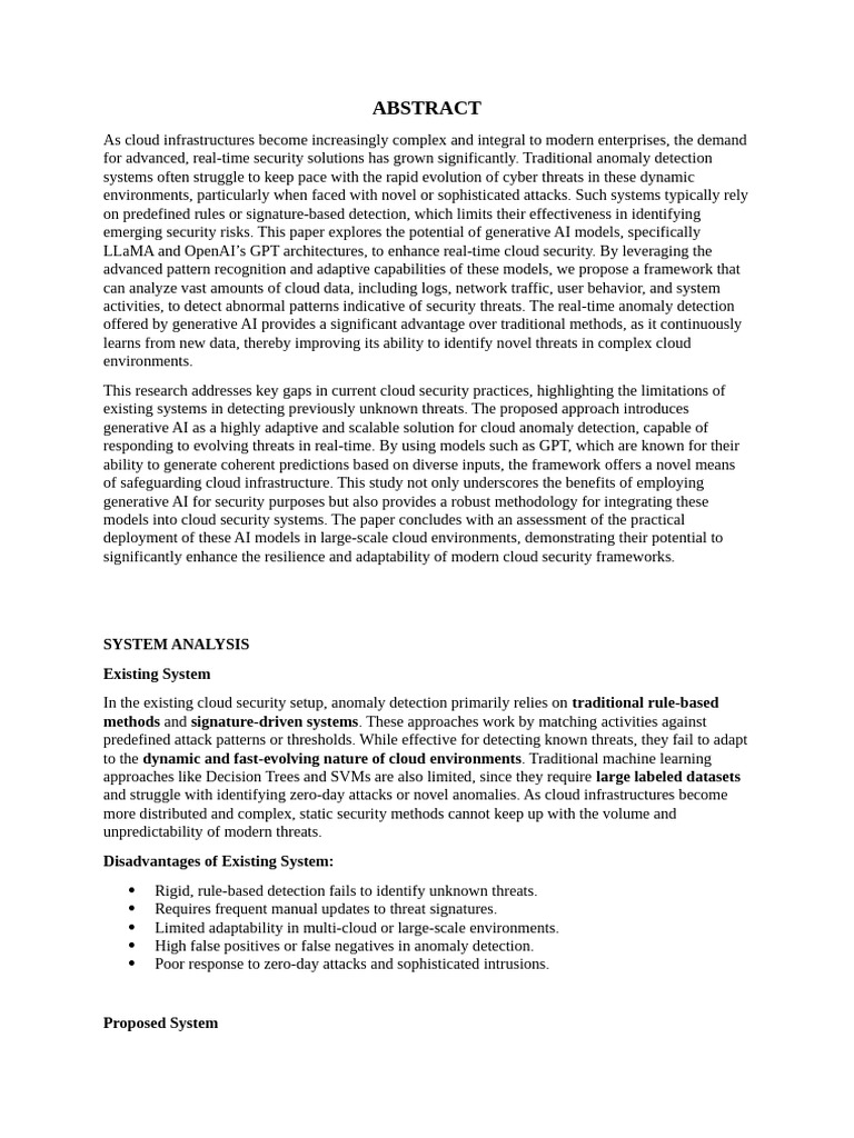 Generative AI for Cloud Security Anomaly Detection | PDF | Artificial ...