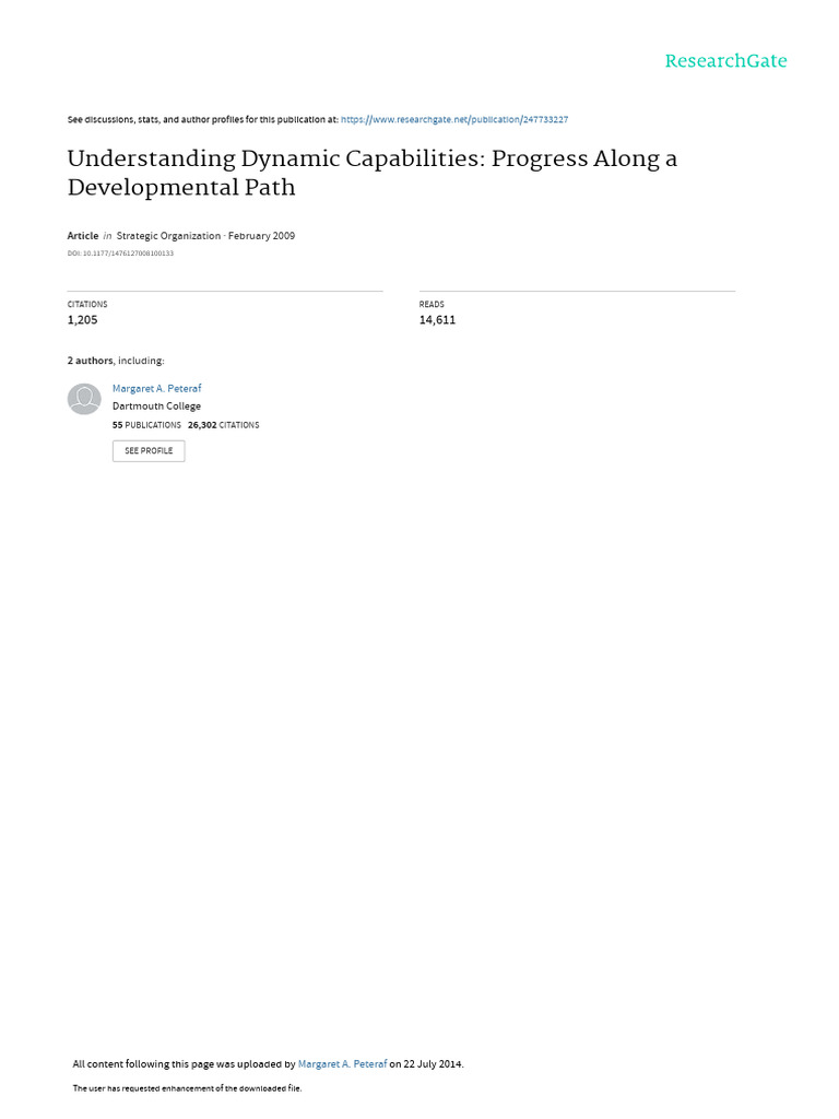 Dynamic Capabilities Development Path | PDF | Theory | Strategic Management
