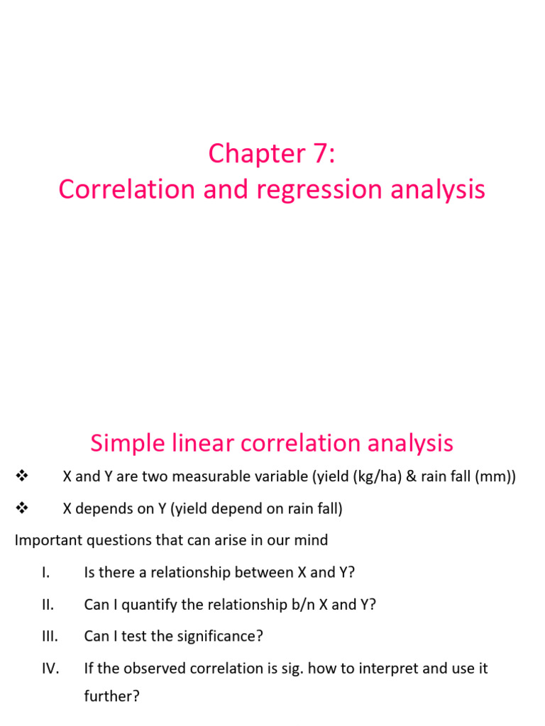 Correlation and Regression Analysis Guide | PDF | Linear Regression ...