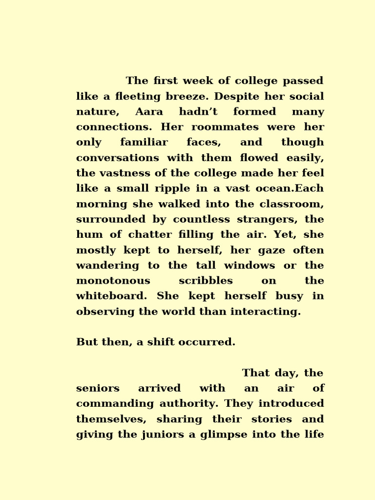 The First Week of College Passed Like A Fleeting Breeze | PDF