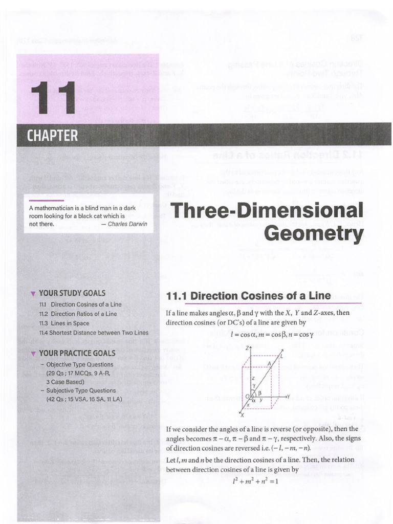 Three-Dimensional Geometry Concepts | PDF | Euclidean Vector | Equations
