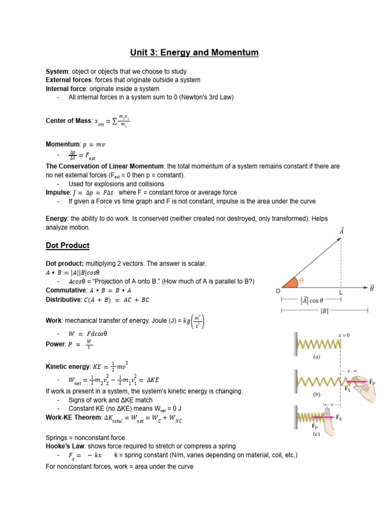 Energy and Momentum Concepts Explained | PDF | Force | Momentum