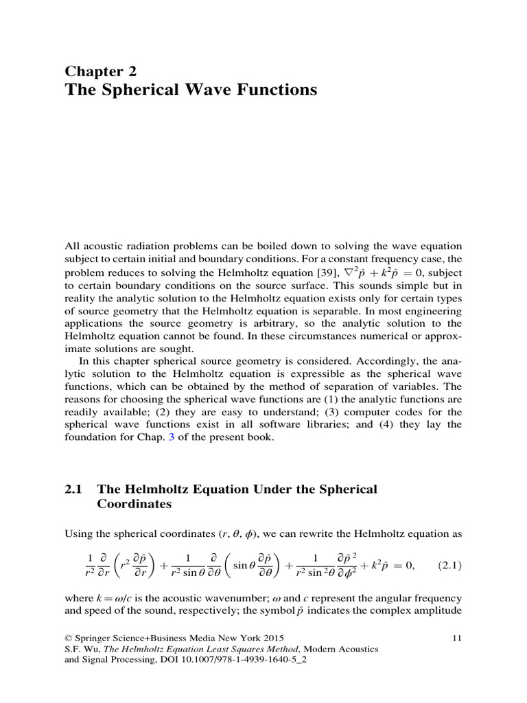 Spherical Wave Functions Explained | PDF | Equations | Wave Equation