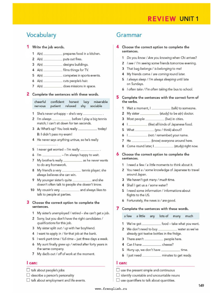 Close Up b1 Unit 1 Practise | PDF