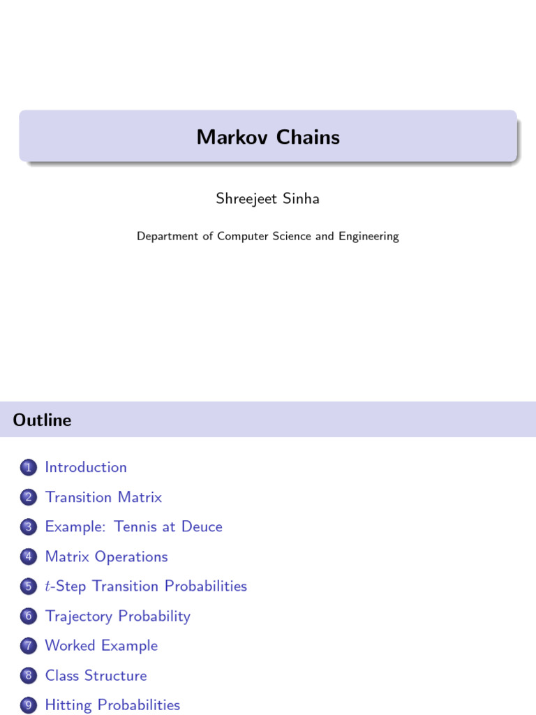 Understanding Markov Chains Basics | PDF | Markov Chain | Mathematical ...