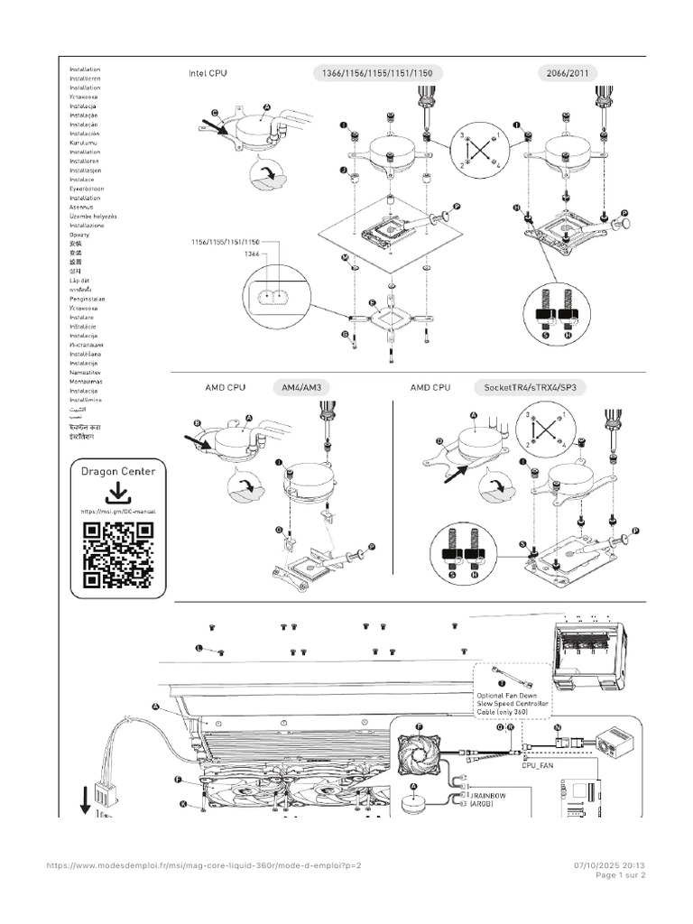 Mode d'emploi MSI MAG Core Liquid 360R | PDF