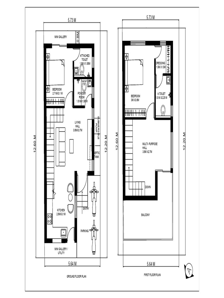 Ground Floor and First Floor Plans | PDF | Sanitation | Room