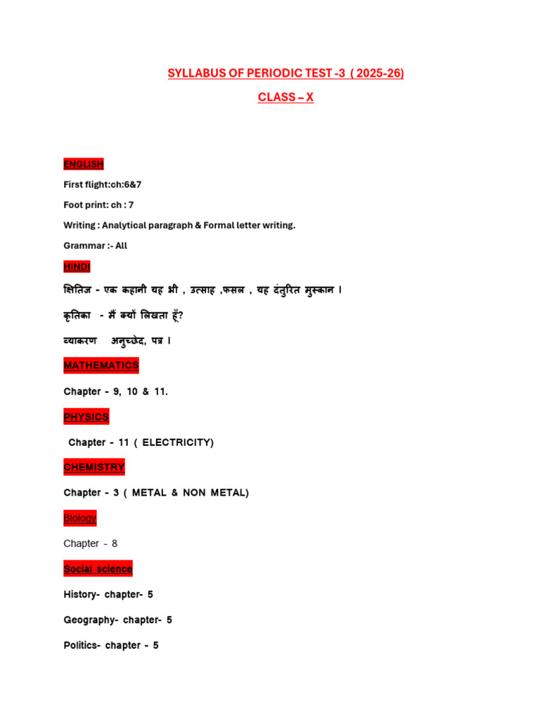 P3 Class X syllabus_251029_152932 | PDF