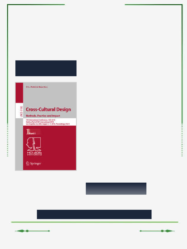 Cross Cultural Design Methods Practice and Impact 7th International ...