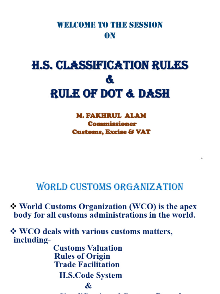 H.S. Classification Rules Overview | PDF