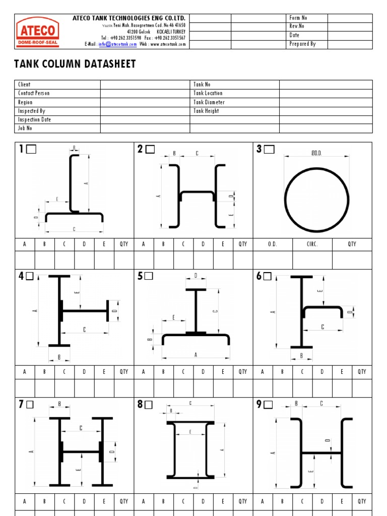Tank Column Datasheet | PDF | Technology & Engineering