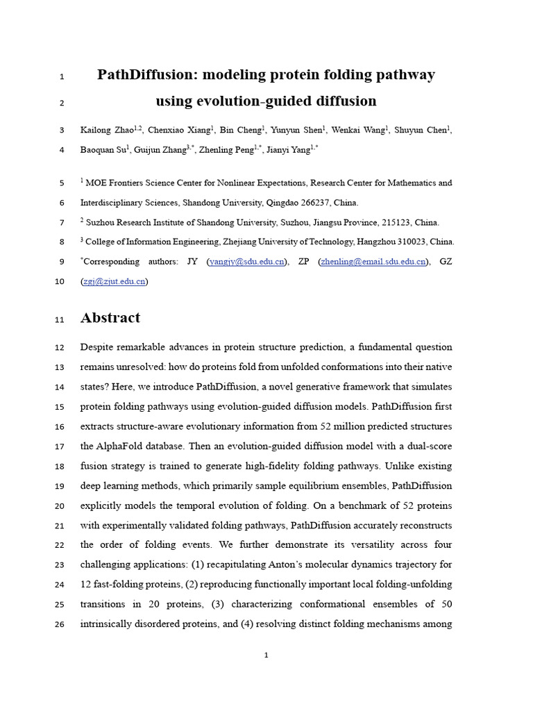 PathDiffusion: Protein Folding Pathways | PDF | Protein Folding ...