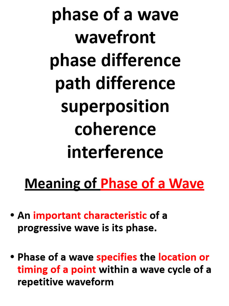 Understanding Wave Phase and Interference | PDF | Waves | Phase (Waves)