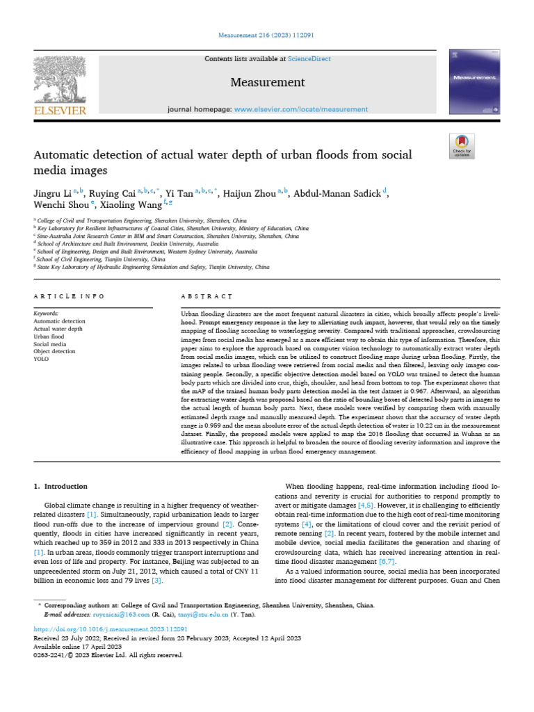Li 等 - 2023 - Automatic Detection of Actual Water Depth of Urban | PDF ...