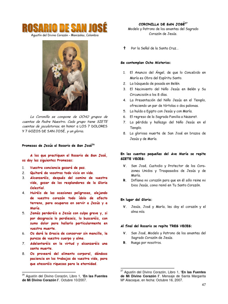 Promesas y Oraciones a San José | PDF | María, madre de Jesús | San José