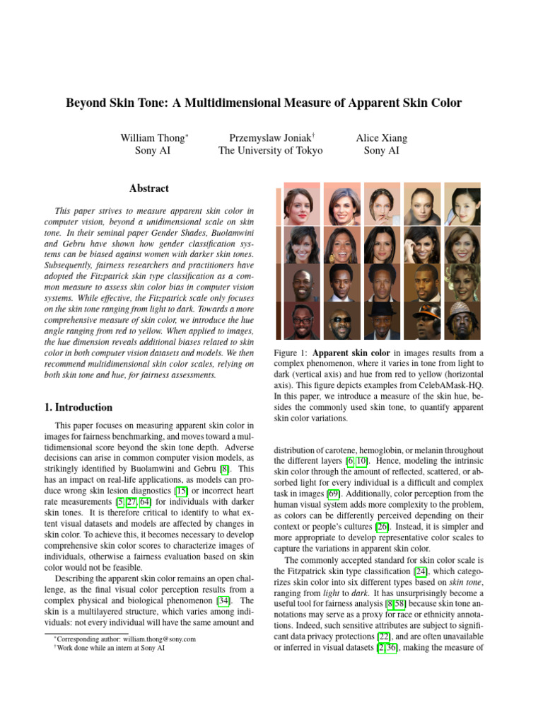 Multidimensional Skin Color Measurement | PDF | Color | Human Skin Color
